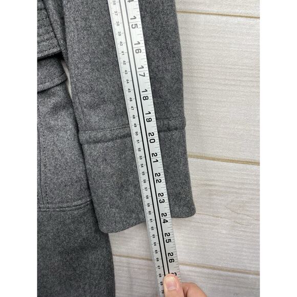 Kenneth Cole Coat Womens Sz 8 Gray Belted Wool Blend Trench Coat Satin Lined - Picture 9 of 15